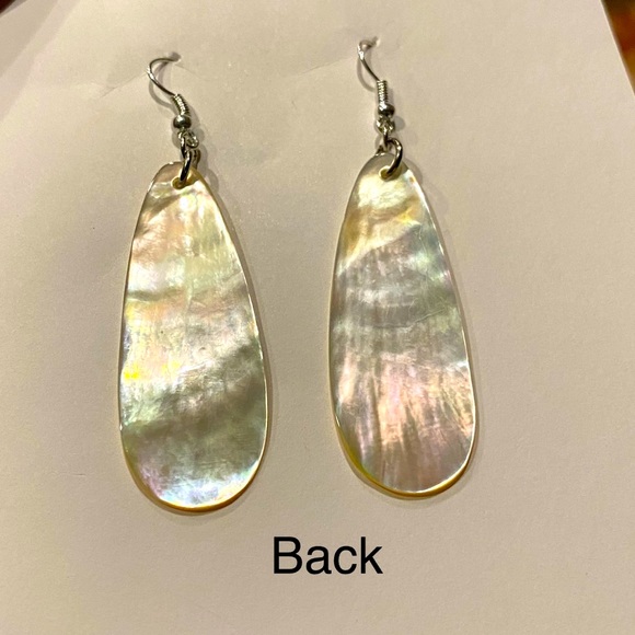 Long Dangling Mother of Pearl Earrings - Picture 5 of 7